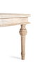 GINER Y COLOMER Table de Salle à Manger en Bois de Manguier Massif 200 cm - Dessus à Motifs Géométriques Sculptés avec Finition Patinée Blanche - Style Rustique et Vintage